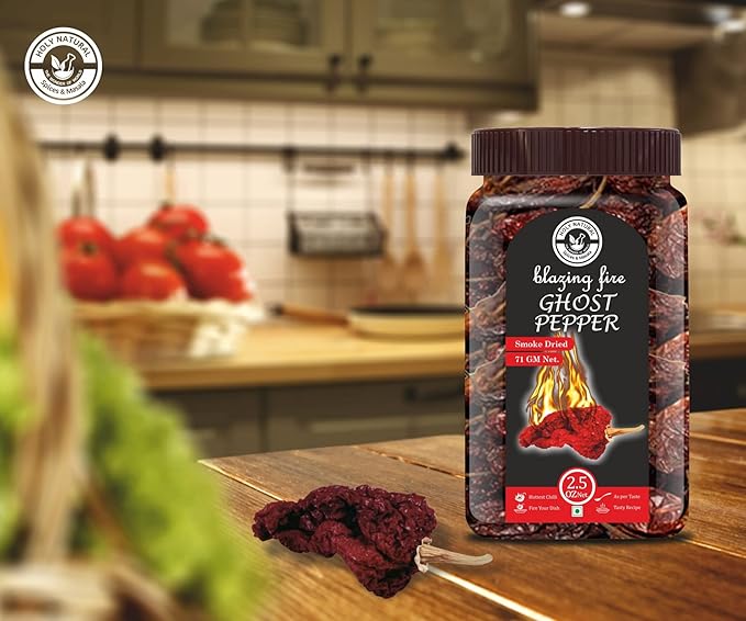 Ghost Pepper Chili Whole (Bhut Jolokia Chili/Ghost Pepper Pod) ??2.5 oz/71 gm, 100% Pure, Smoked