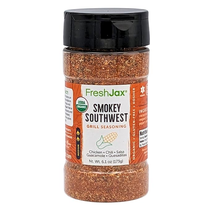 FreshJax Organic Smokey Southwest Grill Seasoning (6.1 oz Bottle) Non GMO, Gluten Free, Keto