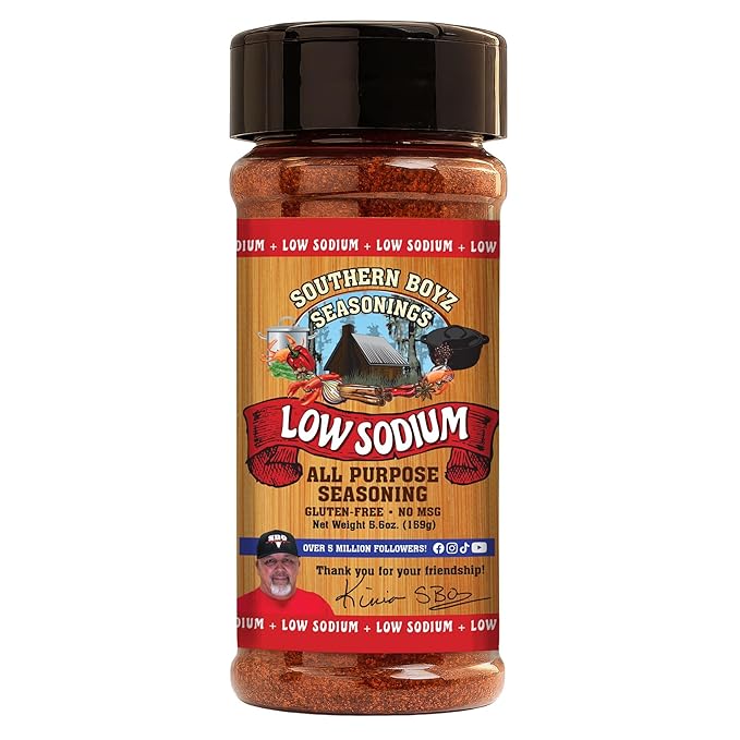 Southern Boyz Low Sodium All Purpose Cajun Creole Seasoning, 5.6 Ounce Shaker (No MSG Blend)