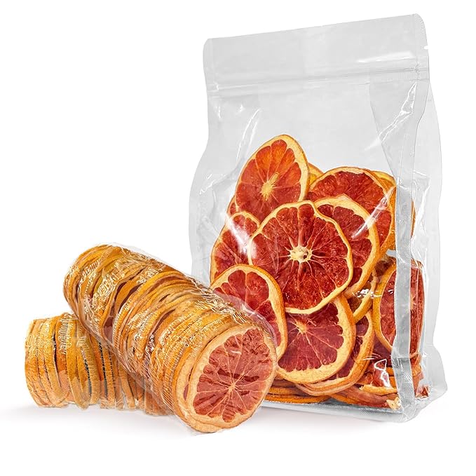 Mkostlich Dried Grapefruit Slices, 250g/8.81oz Dehydrated Grapefruit for Cocktails, Red Grapefruit