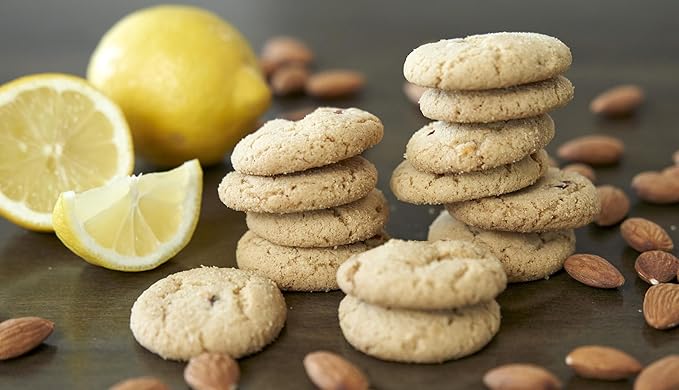 Alice's Sweet Tooth Lemon Almond Cookie Bites - Gluten-Free, Vegan, Crunchy Mini-Cookies