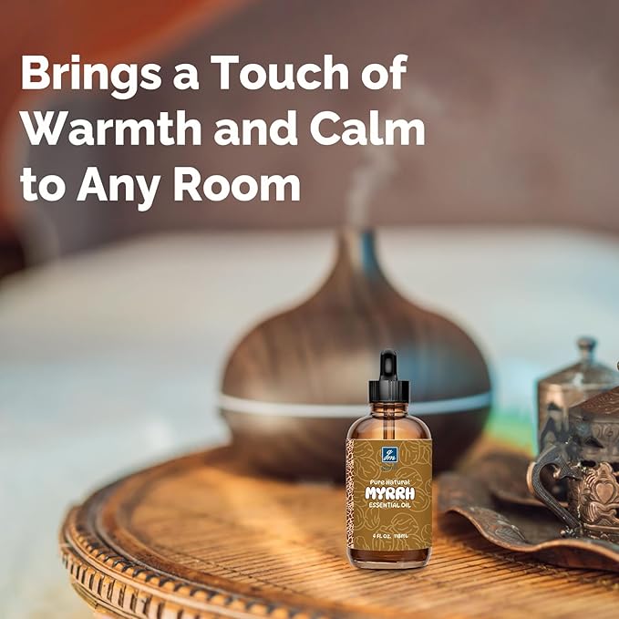 Myrrh Essential Oil 4 Oz, 100% Pure Natural Myrrh Oil for Diffuser, Skin, Hair, Body & Face