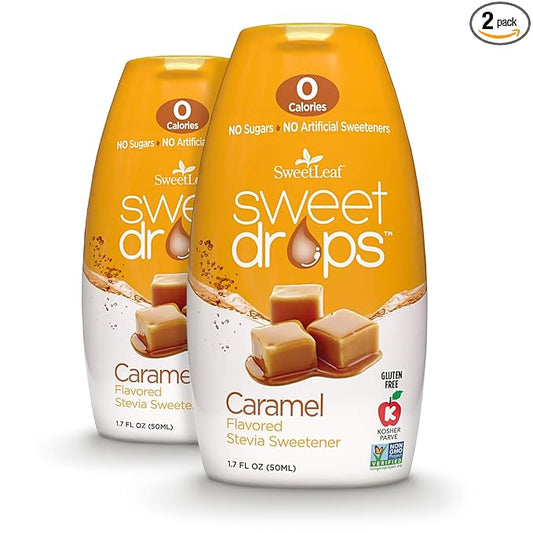 SweetLeaf Sweet Drops Caramel Stevia Liquid Sweetener - Flavor Foods, Keto Coffee with Sugar Free