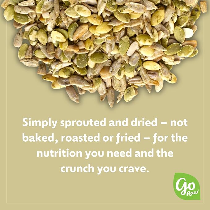 Go Raw , Sprouted Pumpkin and Sunflower Seed Mix| Keto | Vegan | Gluten Free Snacks | Organic |