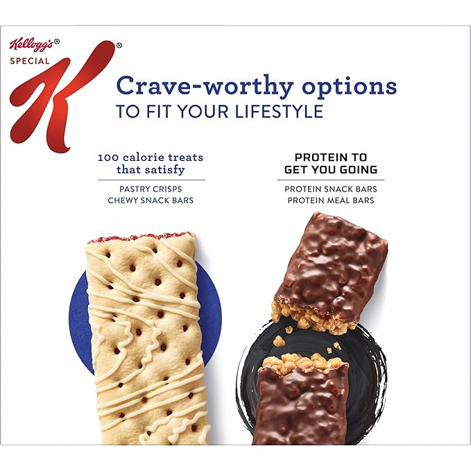 Special K Bar Pastry Crisps, Breakfast Bars, 100 Calorie Snacks, Brown Sugar Cinnamon (8 Boxes, 96