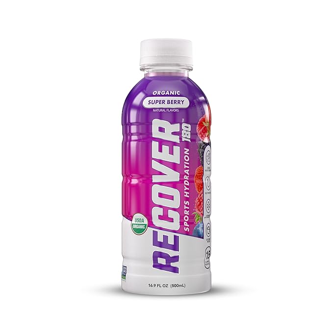 RECOVER 180 Organic Sports Hydration Drink, No Sugar Added, 20 Calorie Sports Beverage, Organic