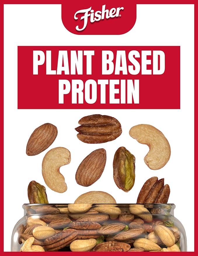 Fisher Oven Roasted Never Fried Deluxe Mixed Nuts, 24 Ounces (Pack of 1), Almonds, Cashews, Pecans