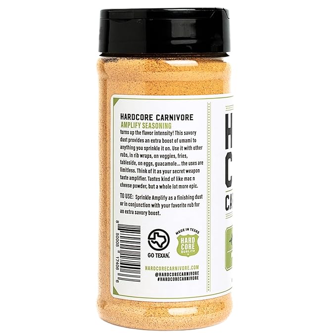 Hardcore Carnivore Amplify - Mega Savory Flavor Dust Seasoning (10.5 oz Shaker) Umami -Packed, All