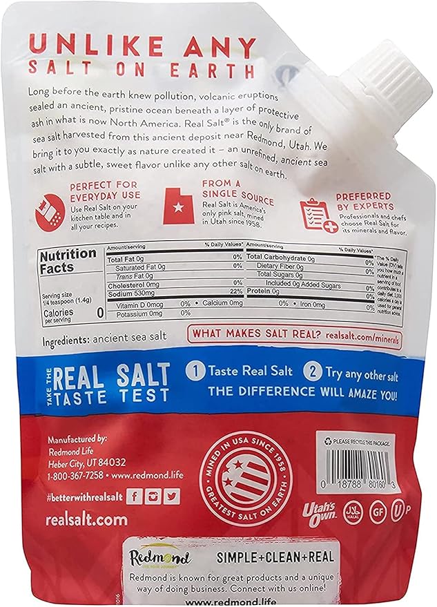 REDMOND Real Kosher Salt, 16 Ounce Pouch (3 Pack)