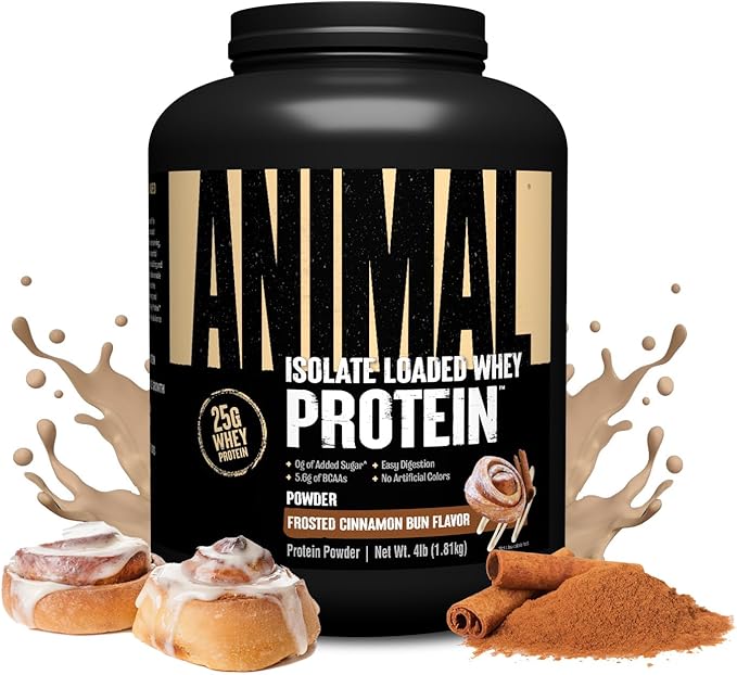 Animal Whey Isolate Protein Powder - Loaded for Pre & Post Workout Muscle Builder and Recovery with