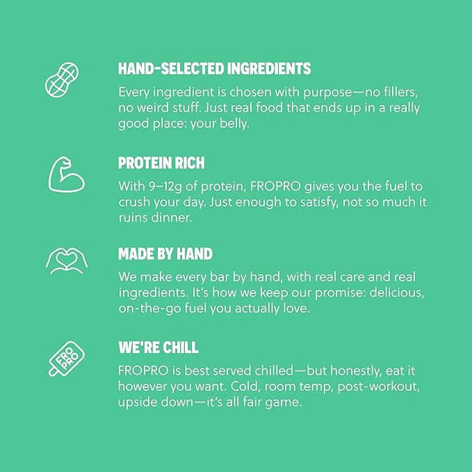 FROPRO Plant Protein Snack Bars - Plant Based Protein Bars, All-Natural, Gluten, Dairy, & Soy Free