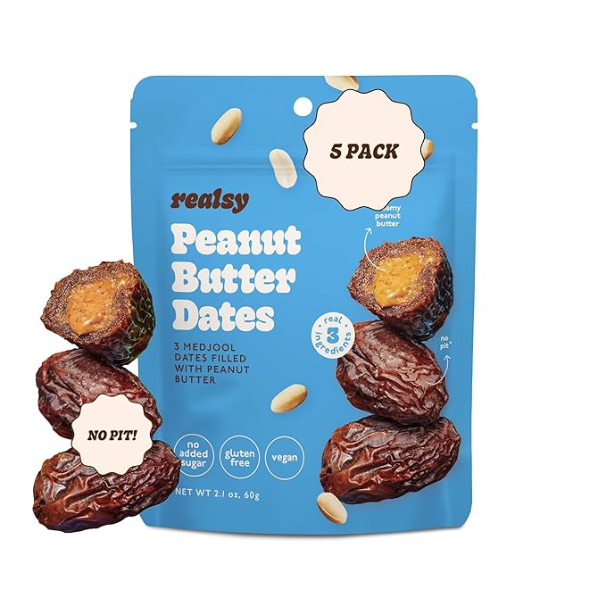 Realsy Pitted & Stuffed Medjool Dates, Organic Dates with No Sugar Added, Gluten-Free, Vegan, Good
