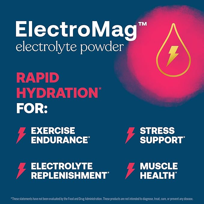 True Grace ElectroMag - 16 Stick Packs - Watermelon - Electrolyte Powder for Rapid Hydration