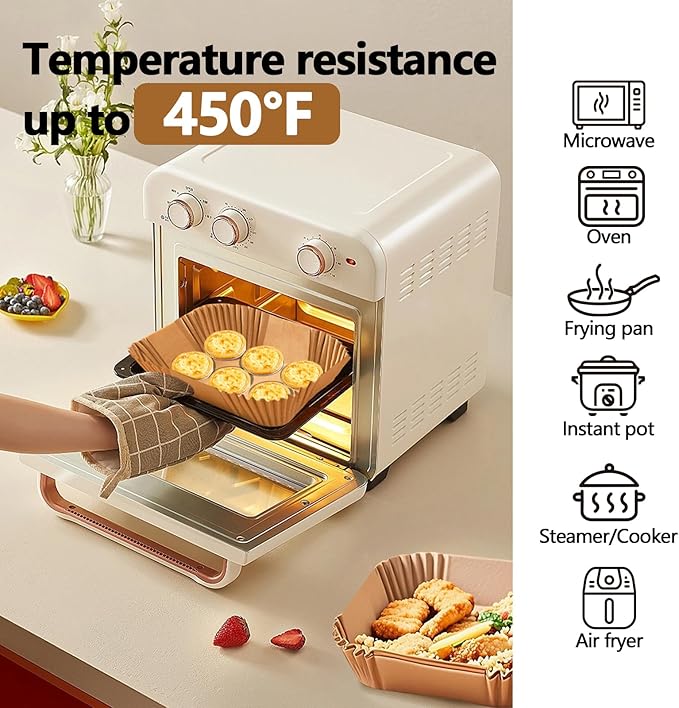 150 Pack 8.5 Inch Air Fryer Liners, Parchment Paper Sheets for Air Fryer Basket, Non-Stick