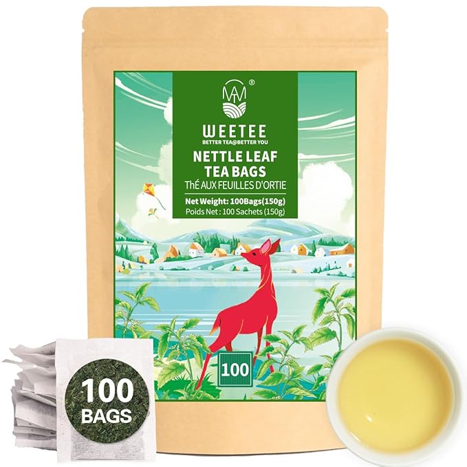 WT WEETEE Nettle Leaf Tea Bags, Made with 100% Pure Stinging Nettle Leaf, Natural Caffeine-free