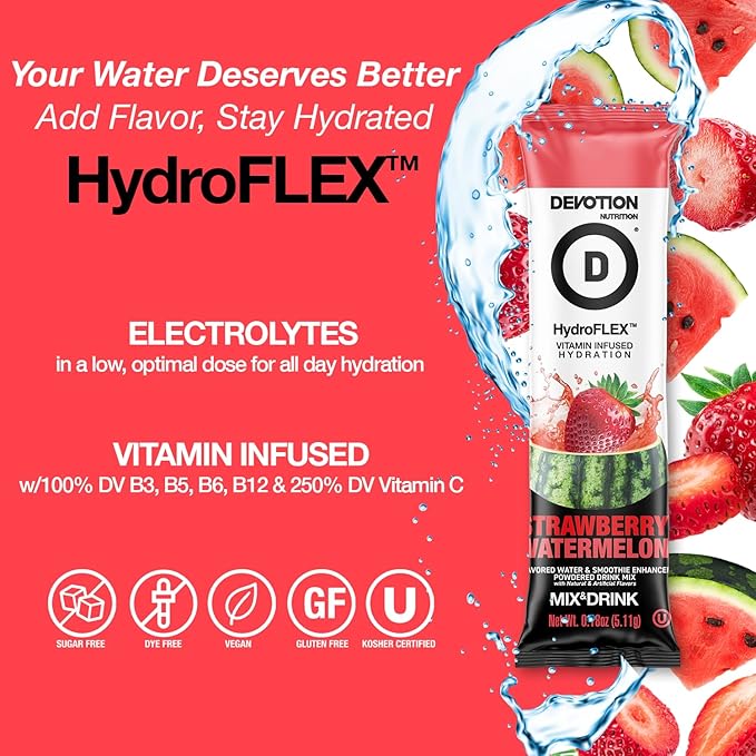 Devotion Nutrition HydroFLEX Water Flavoring Packets ??Sugar-Free Hydration with Vitamins &