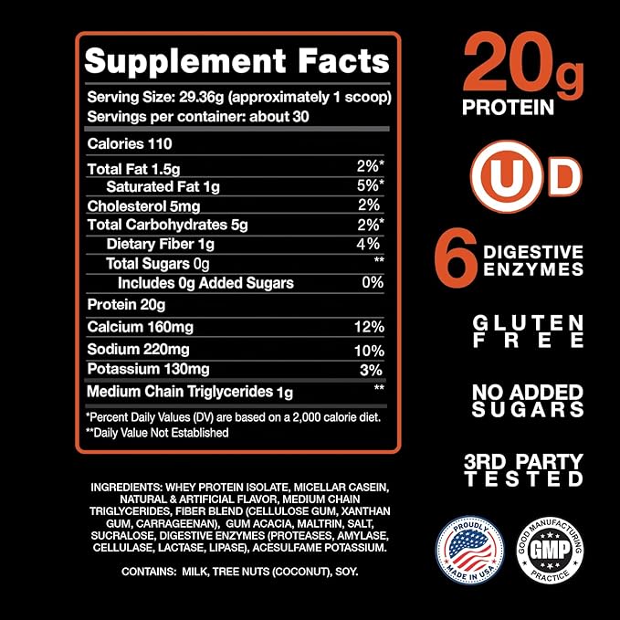 Devotion Nutrition Protein Powder Blend | Gluten Free, Keto Friendly, No Added Sugars | 1g MCT |