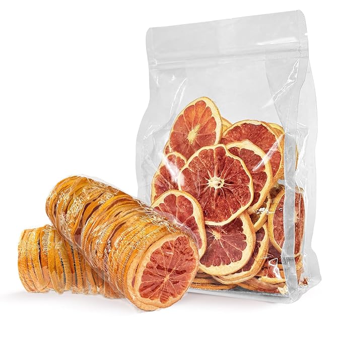 Mkostlich Dried Grapefruit Slices, 3.52oz/100g Dehydrated Grapefruit for Cocktails, Red Grapefruit
