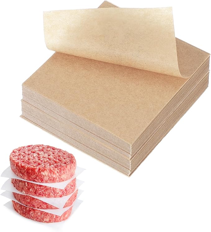 uxcell 500 Pcs Unbleached Parchment Paper Baking Sheets Squares, 2.8 Inch Hamburger Patty Paper