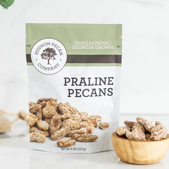HUDSON PECAN COMPANY: Praline Roasted Georgia Pecans | Candied Gourmet Delight, Irresistible