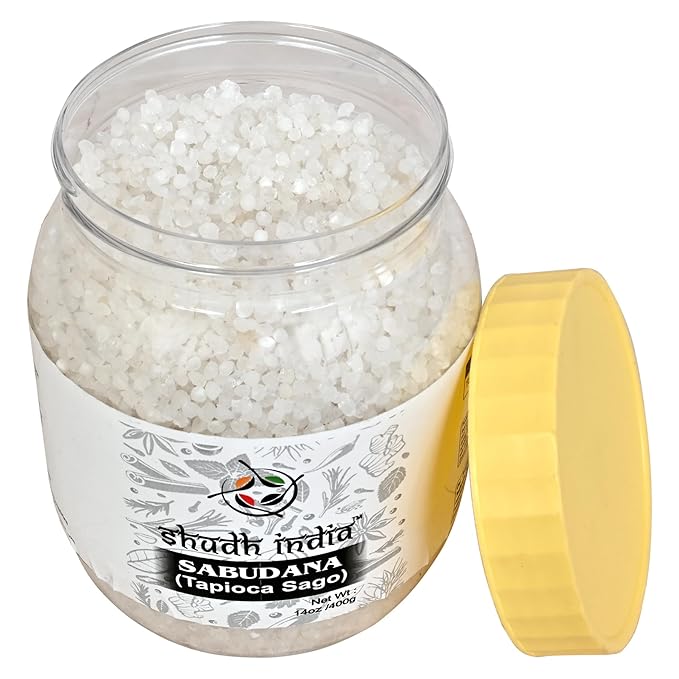 Shudh india Sabudana (Tapioca/Sago) Pearls 14oz (400g) ~ All Natural | Vegan | No Colors | NON-GMO