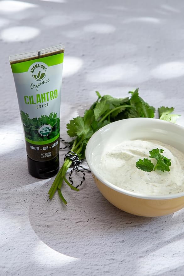 Aroma One Cilantro Puree Paste - Organic Herb Concentrate for Cooking, Seasoning & Sauces - Fresh