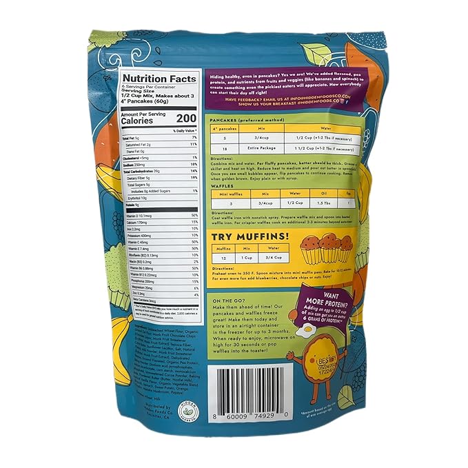 Hidden Foods Variety Pancake Mix 3-Pack | Cinnamon Churro, Homestyle & Chocolate Pancake Mixes |