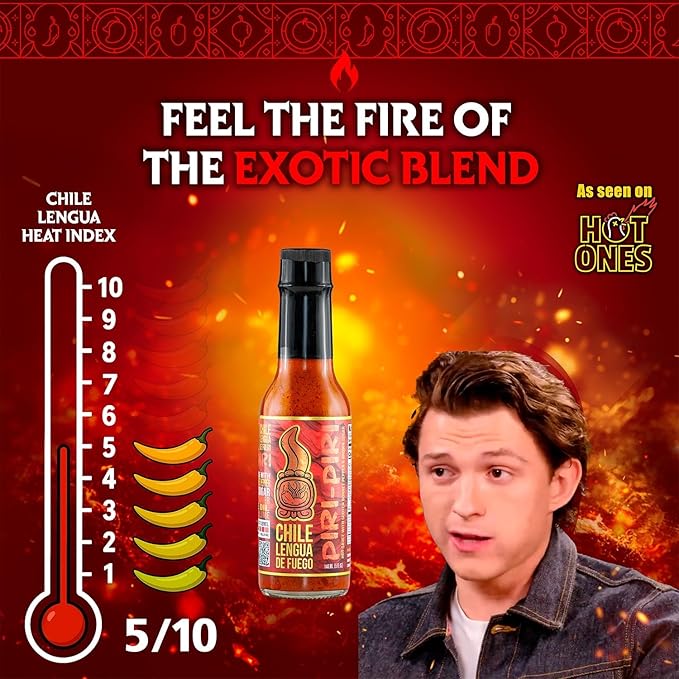 Chile Lengua de Fuego Piri Piri Hot Sauce – 1 Bottle – Artisan Honduran Sauce with Scotch Bonnet