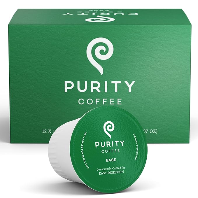 Purity Coffee EASE Dark Roast Low Acid Organic Coffee - USDA Certified Organic Specialty Grade