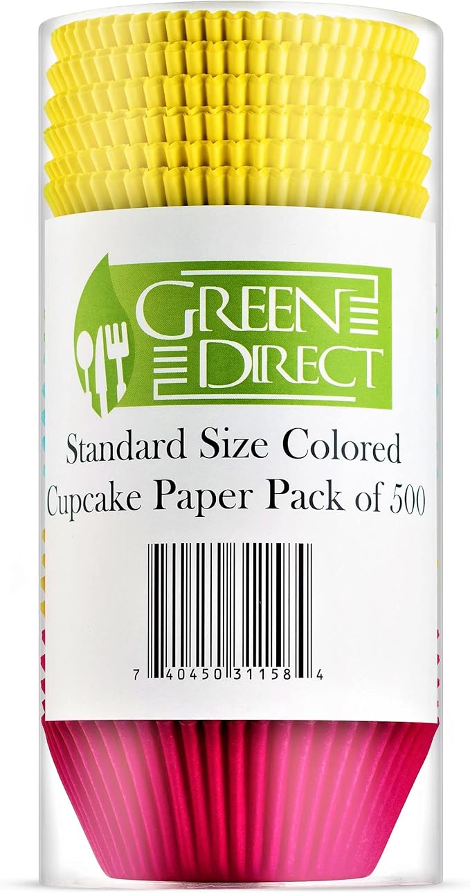 Green Direct Cupcake Liners - Standard Size Cupcake Wrappers to use for Pans or carrier or on stand