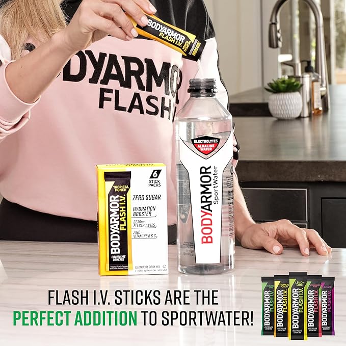 BODYARMOR SportWater Alkaline Water, Superior Hydration, High Alkaline Water pH 9+, Electrolytes
