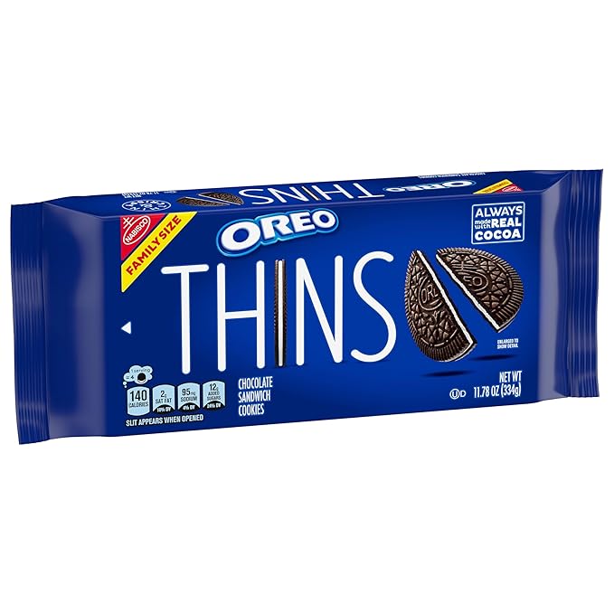 OREO Thins Chocolate Sandwich Cookies, Family Size, 11.78 oz