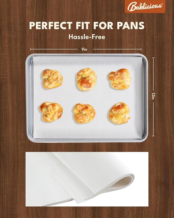 220 Pcs 9x13 In Parchment Paper Sheets, Baklicious Pre-Cut Non-Stick Parchment Baking Paper for Air