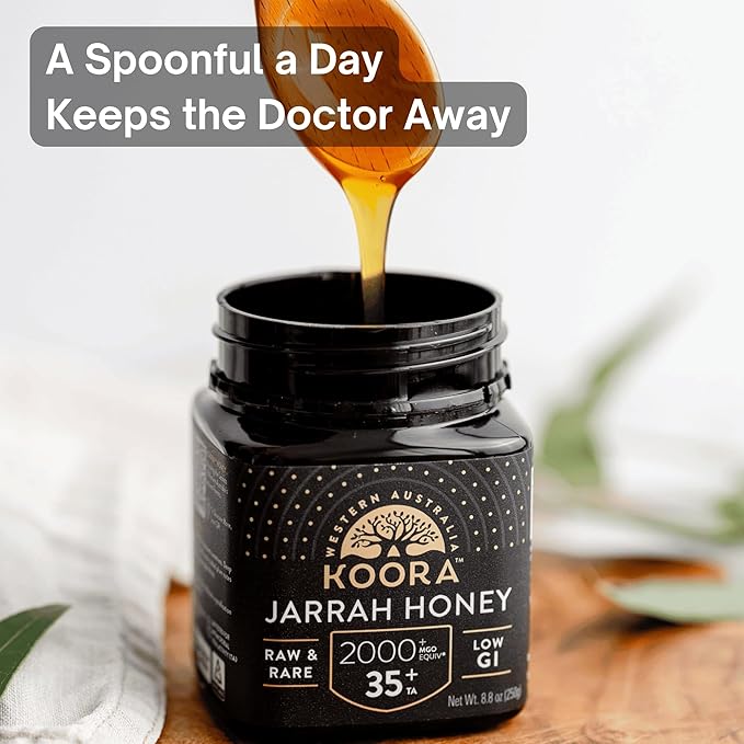 KOORA Jarrah Honey TA 35+ (MGO 2000+ Manuka Honey Rating Equiv.) Low GI, Medical Grade for Daily