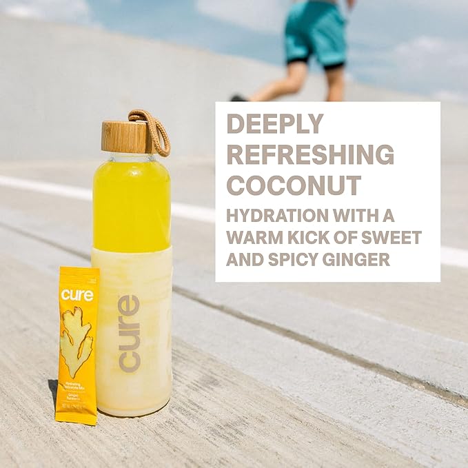 Cure Hydration | Plant-Based Electrolyte Drink Mix | No Added Sugar | FSA-HSA | Dehydration Relief