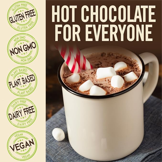 Castle Kitchen Candycane Hot Chocolate (6 Pack, 14oz Ea.) - Dairy Free, Vegan Christmas Hot Cocoa