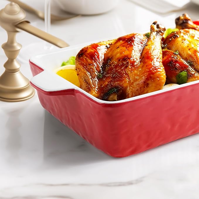 4 QT Baking Dish, Casserole Dishes for Oven, 9x13 Baking Pan with Handles, Lasagna Pan Deep