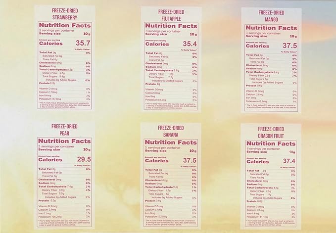 CHAVI Freeze Dried Fruits - Mixed | 6 in 1 | No Added Sugars or Preservatives - Non-GMO, Vegan
