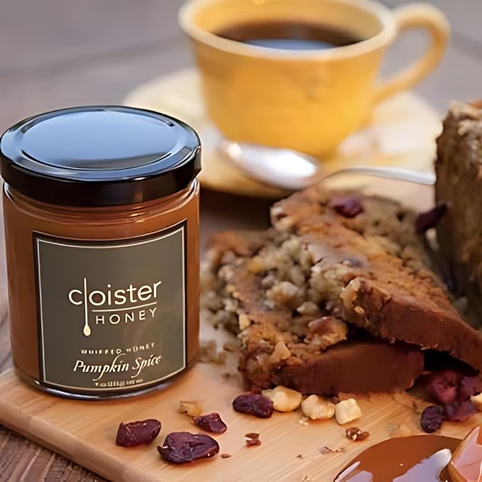 Cloister Honey Whipped Honey - Pumpkin Spice (9 oz) | Hand Crafted | Raw Artisan Honey | 100% Pure