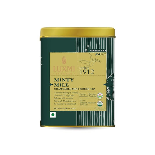 Luxmi Estates - Minty Mile - Organic Chamomile Mint Tea - Loose Leaf - 50g (25 Cups) | With