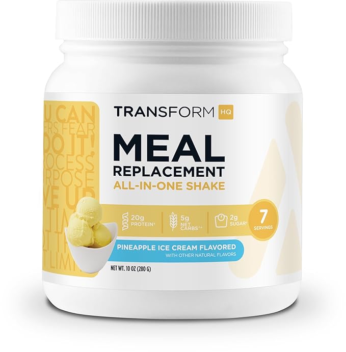 TransformHQ Meal Replacement Shake Powder 7 Servings (Pineapple Ice Cream Flavored) - Gluten Free