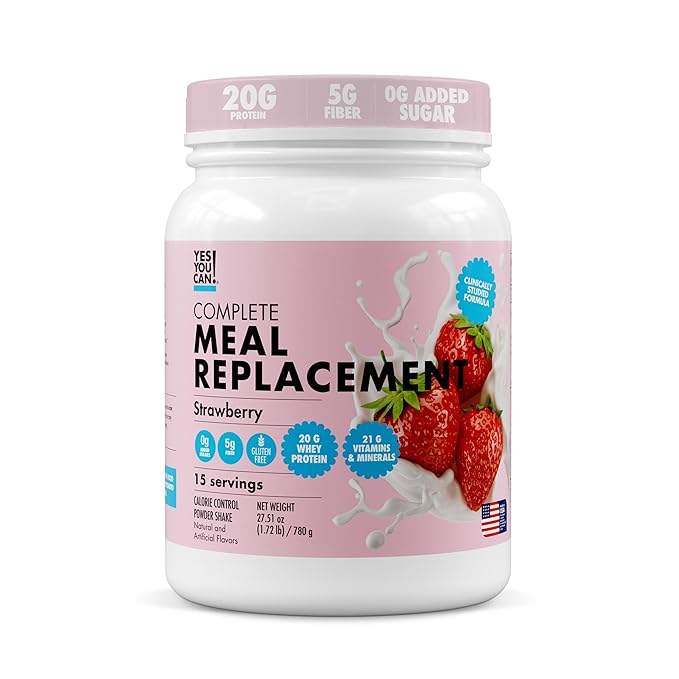 Yes You Can! Meal Replacement Shake - 20G Protein, 5G Fiber, 21 Vitamins & Minerals - Meal