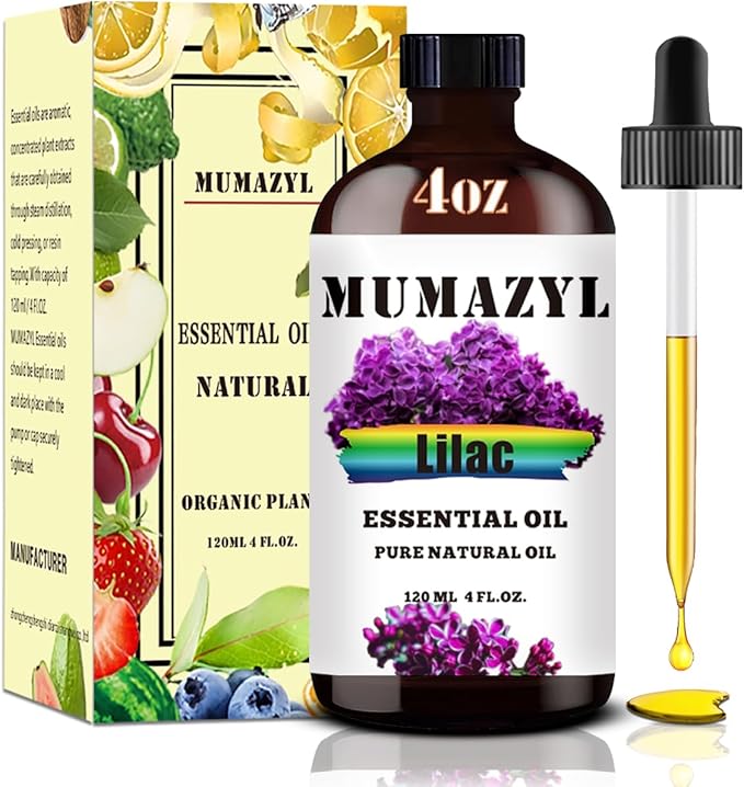 Lilac Essential Oil, Lilac Oil 4 Fl Oz 120ML for Diffuser Humidifier Yoga Cleaning DIY Candle Soap