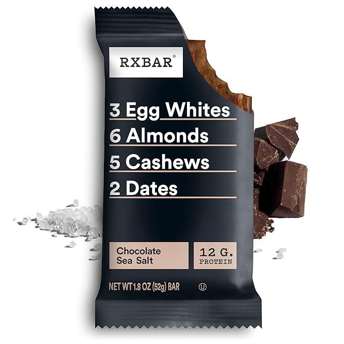 RXBAR Protein Bars, 12g Protein, Gluten Free Snacks, Chocolate Sea Salt (6 Boxes, 30 Bars)