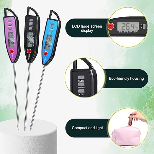 10 Set Waterproof Food Thermometer for Water, Liquid, Candle and Cooking Digital Meat Thermometer