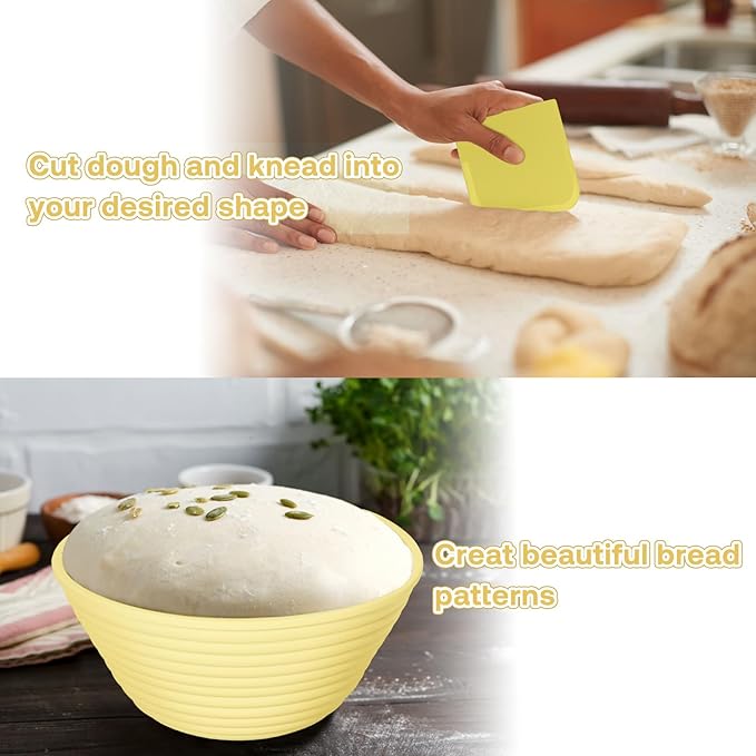Silicone Banneton, Sourdough Bread Baskets (Set of 6, 5 Inch), Round Proofing Bread Bowls with