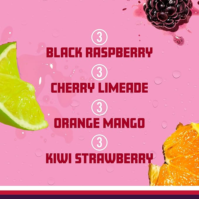 Sparkling Ice Purple Variety Pack, Flavored Water, Zero Sugar, with Vitamins and Antioxidants, 17