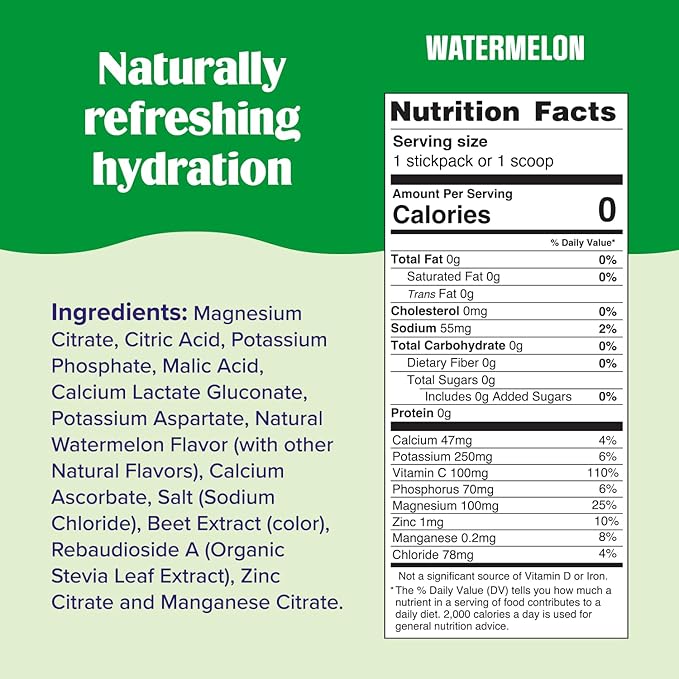 Ultima Replenisher Daily Electrolyte Powder Drink Mix ??Sugar Free ??Watermelon, 20 Stickpacks