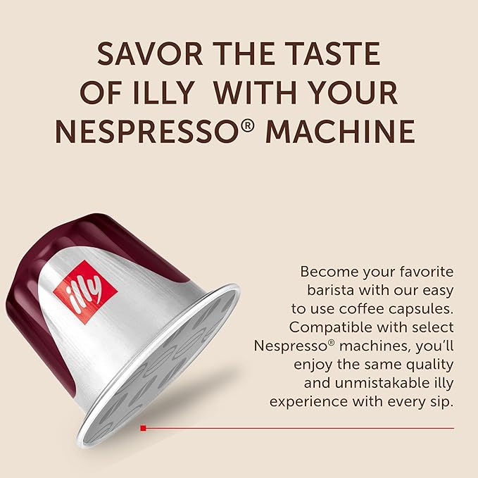 illy Aluminum Espresso Capsules - Compatible with Nespresso Machines - Intenso Bold Roast Coffee