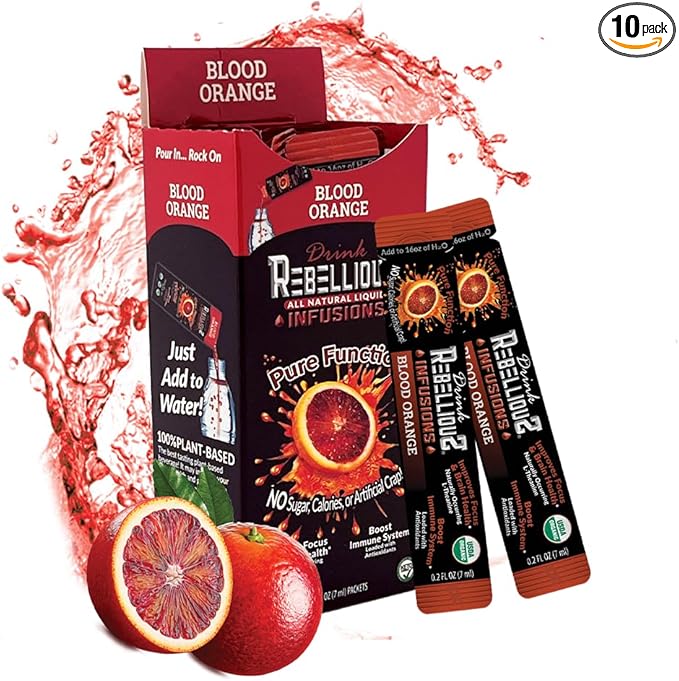 Rebellious Blood Orange Organic Drink Mix ??Organic Zero Calorie Energy Drink Mix | Monk Fruit &